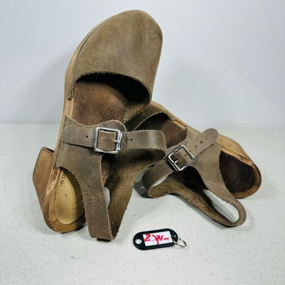 Lotta From Stockholm Women’s 40 Highwood Heels Mary Jane Clogs Brown - Picture 1 of 7